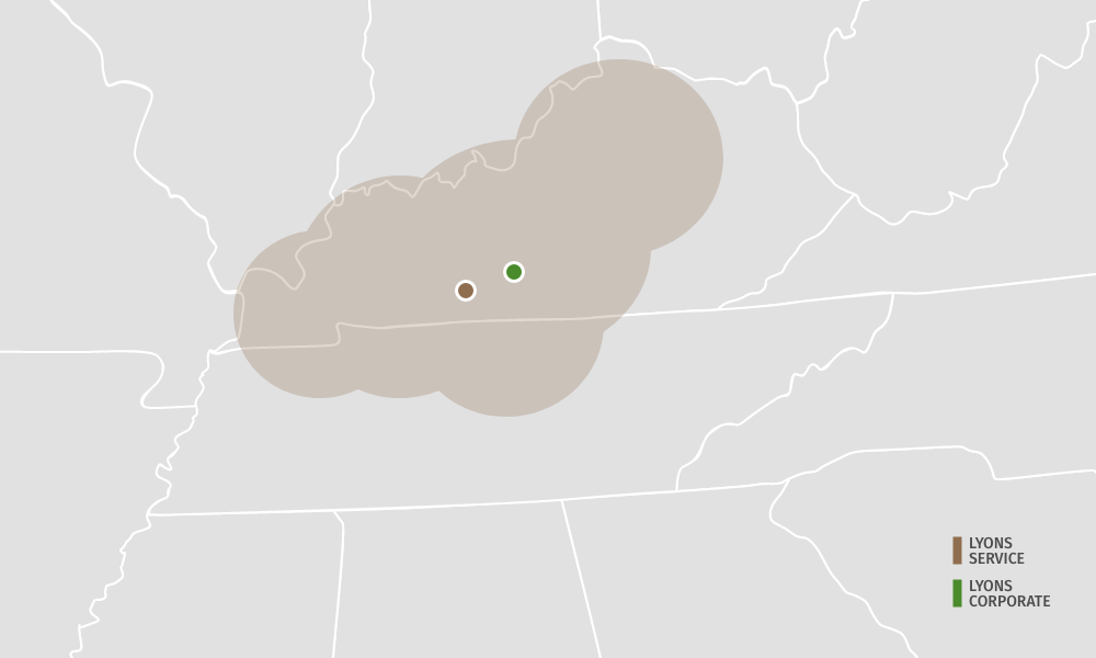 Lyons Service Company Coverage Map